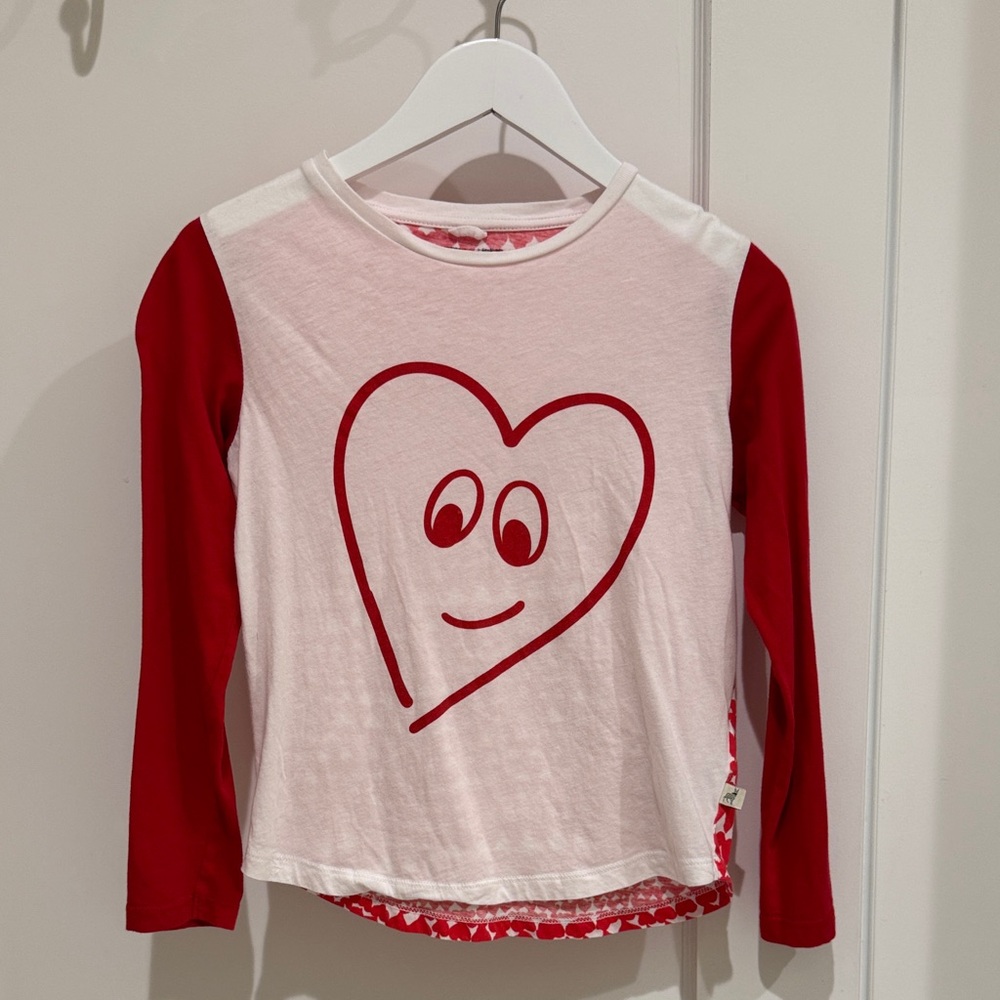 Stella McCartney Red and White Heart Kids Long Sleeve Shirt